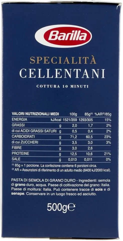 BARILLA SPECIALITA’ CELLENTANI 500 GR - immagine 4