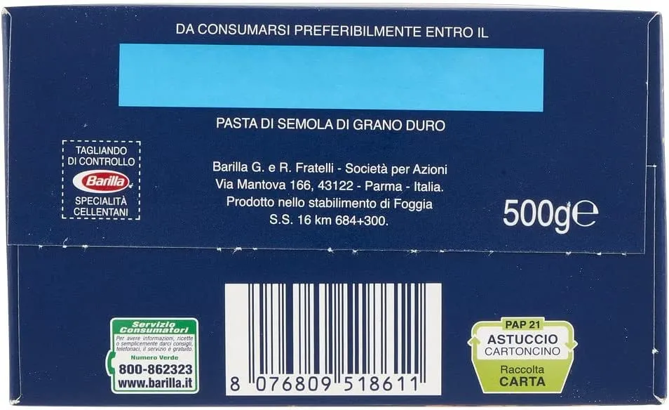 BARILLA SPECIALITA’ CELLENTANI 500 GR - immagine 7