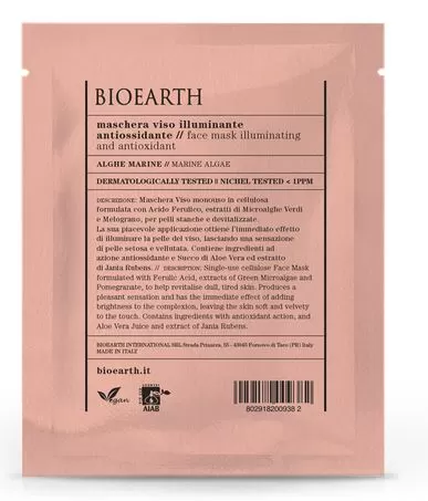 Maschera Viso Illuminante Antiossidante Alghe Marine Bioearth
