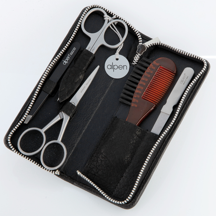 Set Manicure, Barba & Baffi da Viaggio Alpen Inox – con Forbice unghie/pelle - immagine 2