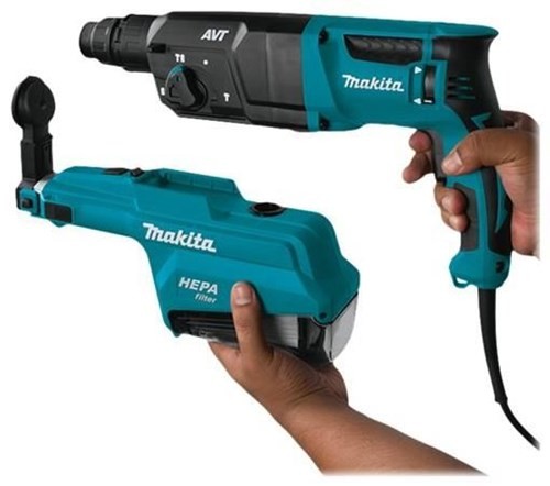 Makita TASSELLATORE/SCALPELLATORE SDS-PLUS 3 FUNZ. mod. HR2651TJ CON ASPIRAZIONE - immagine 3