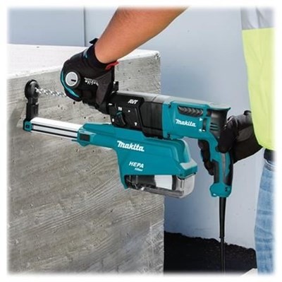 Makita TASSELLATORE/SCALPELLATORE SDS-PLUS 3 FUNZ. mod. HR2651TJ CON ASPIRAZIONE - immagine 4