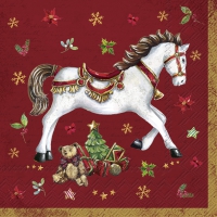 IHR Schonhuber Tovaglioli di Carta Festive Horse Red