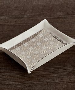 Marino Cristal Vuotatasca Tartan Platino Haute Couture