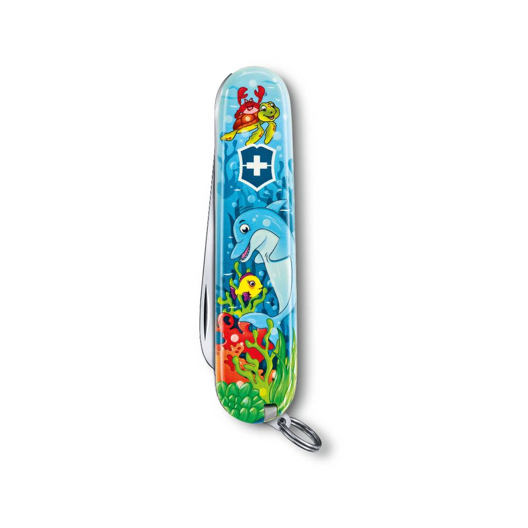 My First Victorinox: Coltello, Porta Badge & Libro per Bambini Delfino - immagine 4