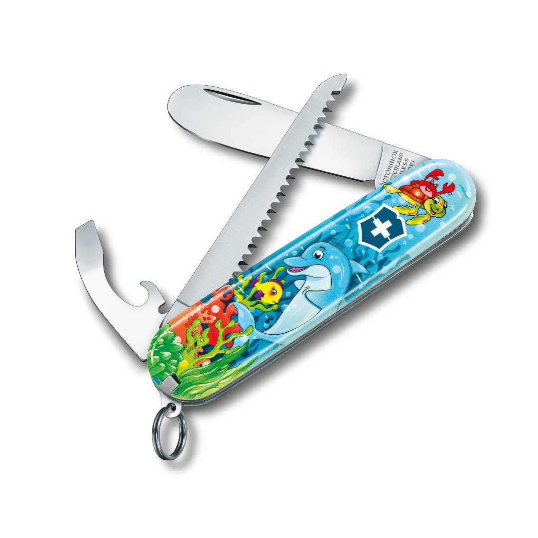 My First Victorinox: Coltello, Porta Badge & Libro per Bambini Delfino