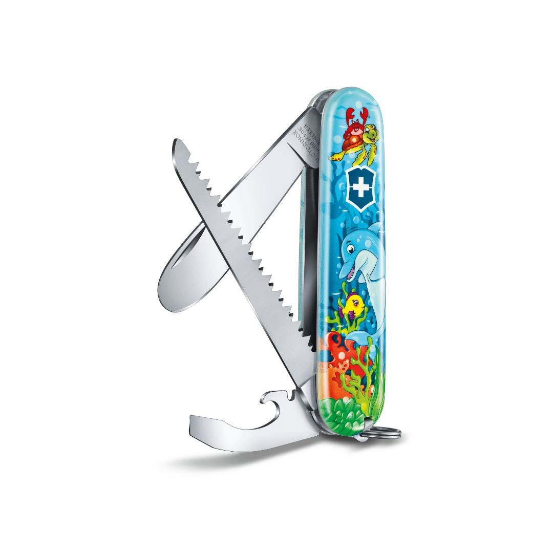 My First Victorinox: Coltello, Porta Badge & Libro per Bambini Delfino - immagine 6