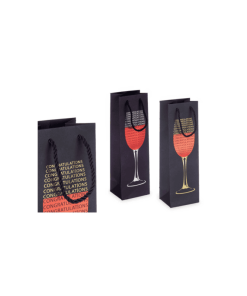 Sacchetto per Bottiglie Calice Congratulazioni ARGENTO