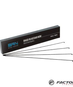 Raggi ruota bicicletta neri in acciaio misura 262 x 2 mm con nipples