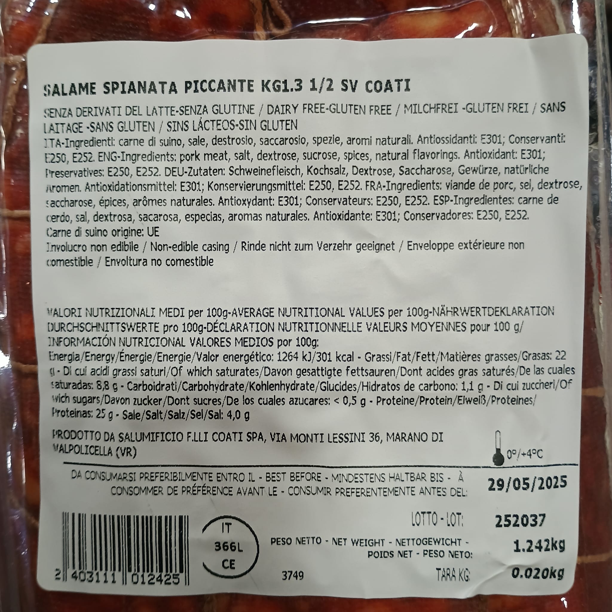 Spianata Romana Piccante COATI 1.3kg c.a. - immagine 3