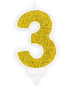 Candela Dorata di Compleanno & Anniversario – Numero 3
