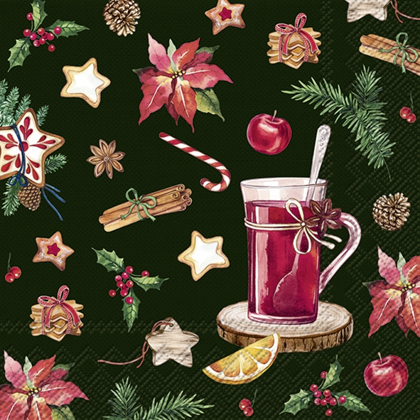 Schonhuber Tovaglioli di Carta Glogg Och Godis Dark Green