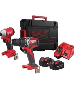 Milwaukee M18 BLCPP2A-402C KIT TRAPANO A PERCUSSIONE AVVITATORE A IMPULSI 18V 4.0AH BATTERIE CARICATORE VALIGIA