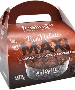 FeelingOK Pan Natale Maxi al Cacao con Gocce di Cioccolato 500 g.