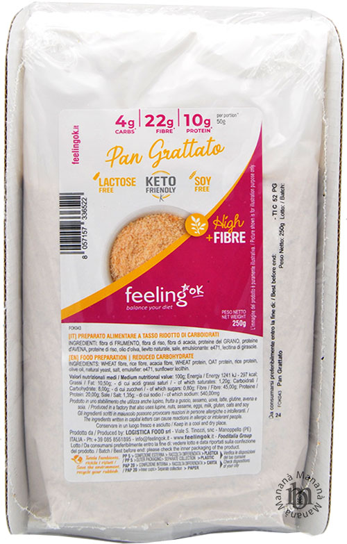 FeelingOK Pan Grattato Keto + Fibre 250 g. - immagine 2